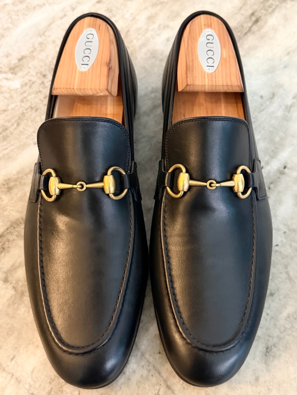 GUCCI JORDAAN Horsebit Leather Loafer  Black 7.5 / 8 US $1100 1953